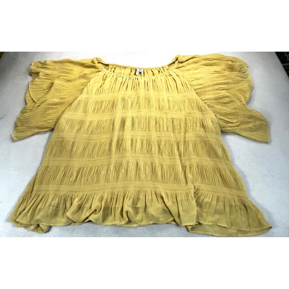 Catherines T-Shirt Women 26/28W Yellow Boho